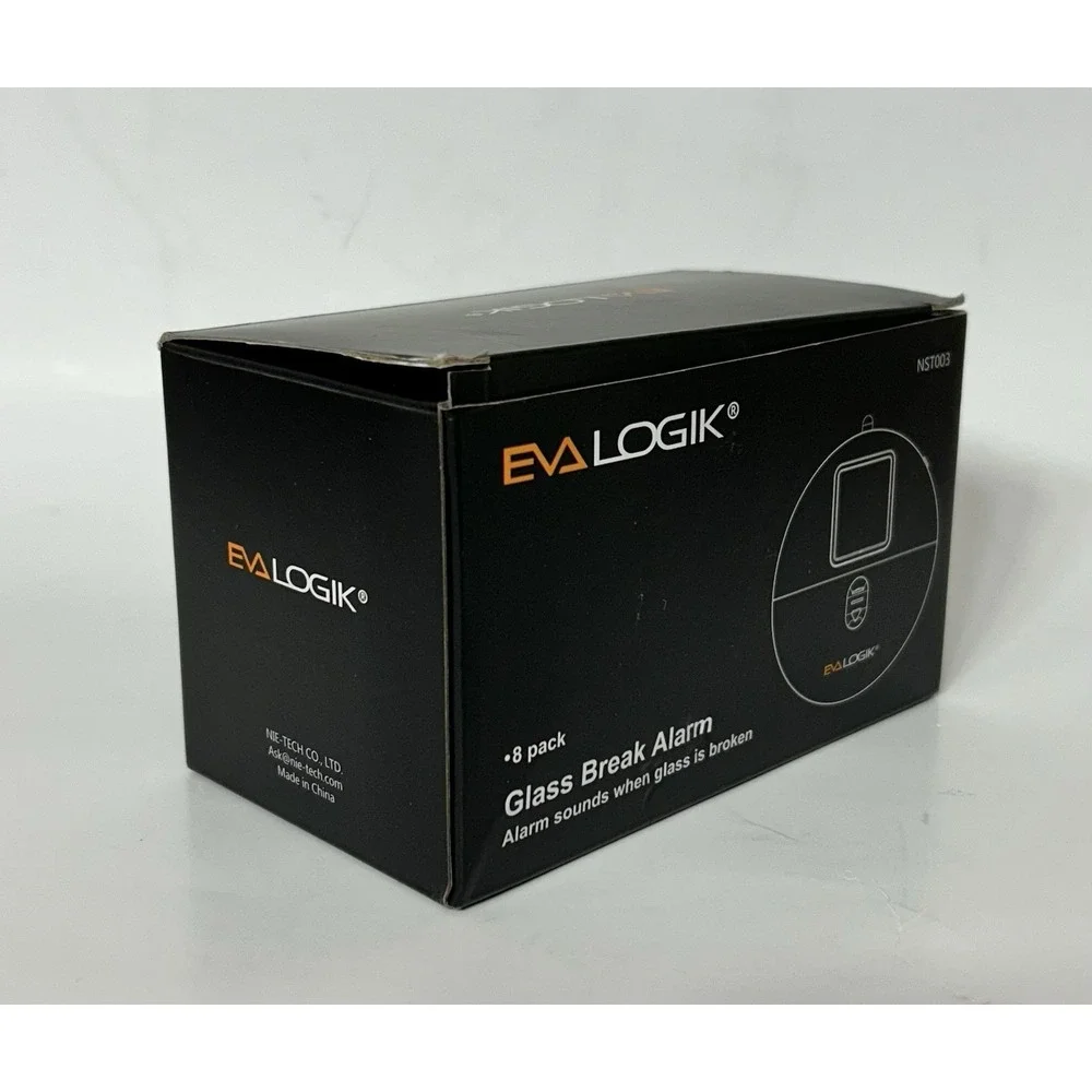 EVA LOGIK NST003 Wireless Glass Break Alarm 8 Pack White Indoor